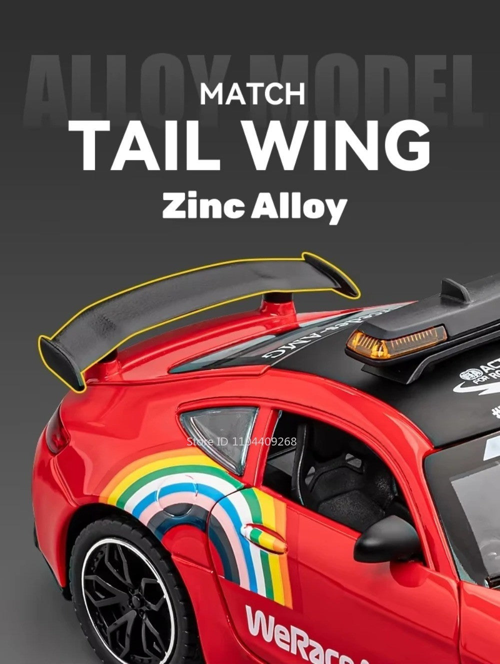 1:24 GTR F1 Safety 300SL Sport Car Model Toy Alloy Diecast Sound Light Shock Absorption Miniature Vehicle Models Collection Gift