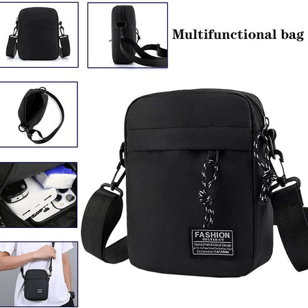 Men's Bag, Available in Single Shoulder or Cross-Body Design, Suitable for Daily Use during School Made of Nylon Material