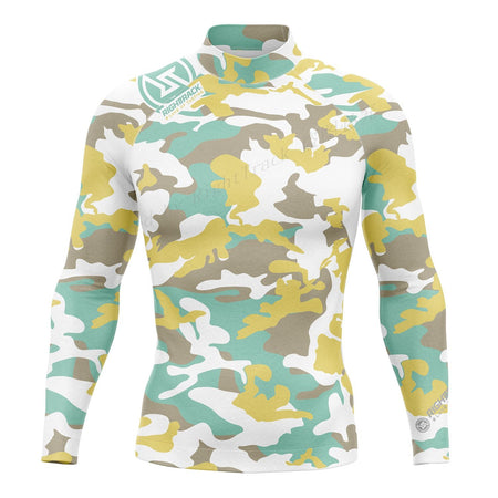 RT Men's Rashguard Surfing Shirt Camo Long Sleeve Lycra Sun Screen Beachwear Surf Sweatshirt UV Protection Swimwear New's