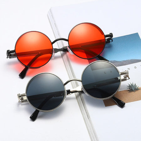 Metal Steampunk Sunglasses Men Women Fashion Round Glasses Brand Designer Vintage Sun Glasses High Quality Oculos de sol UV400