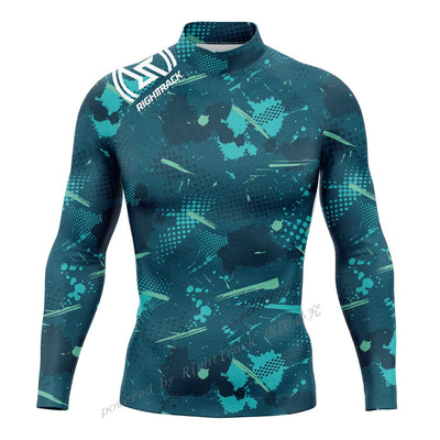 Hot Men's Surfing Shirt Energetic Camo Style Lycra Rashguard RIGHTTRACK For Surf Sportswear Beach UV Swimwear UPF50+ Clothes