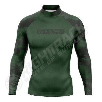 Hot Men's Rashguard Surfing Shirt Camo Lycra Fabrics RIGHTTRACK Surf Sportswear Beach UV Swimwear UPF50+ Clothes