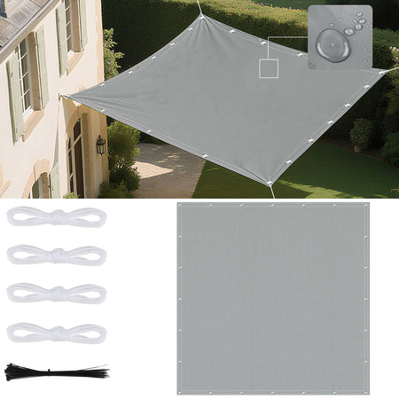 Waterproof Straight Edge Sun Shade Sail with Grommets Garden Sunscreen Pergola Shade Cover Canopy For Outdoor Garden Patio Tent