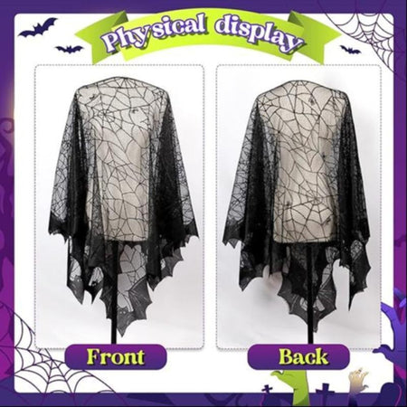 1 piece of Halloween spider web bat cape for adults and children, European style, black festive costume, knitted clothing