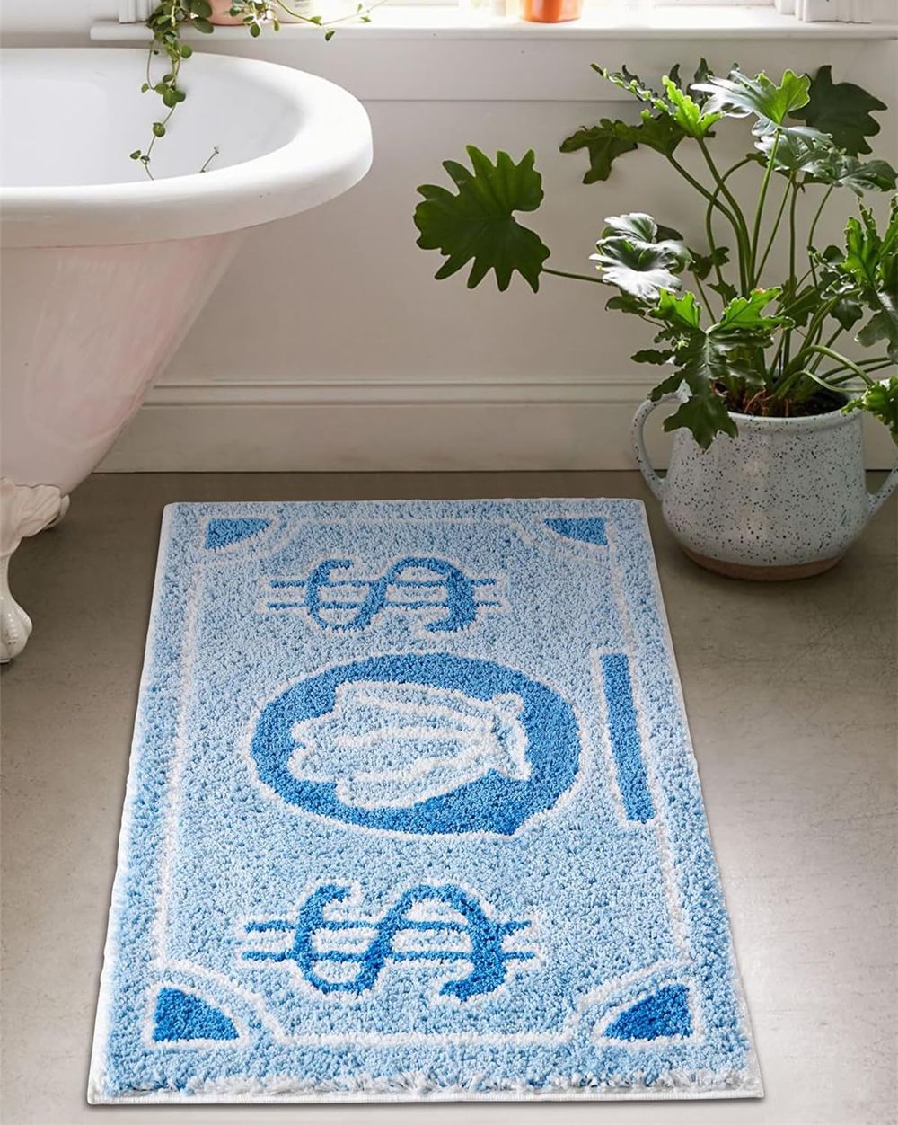 VIKAMA Coin Pattern Rug SpongeBob Style Home Bedroom and Living Room Floor Mat Non-Slip Anti-Fouling Carpet Home Decoration