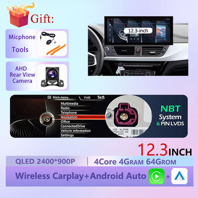 Wireless CarPlay Android 15 Touchscreen Stereo For BMW 1 Series F20 F21 F22 F23 2016 - 2023 NBT/EVO System WiFi GPS 4G F6NAVI