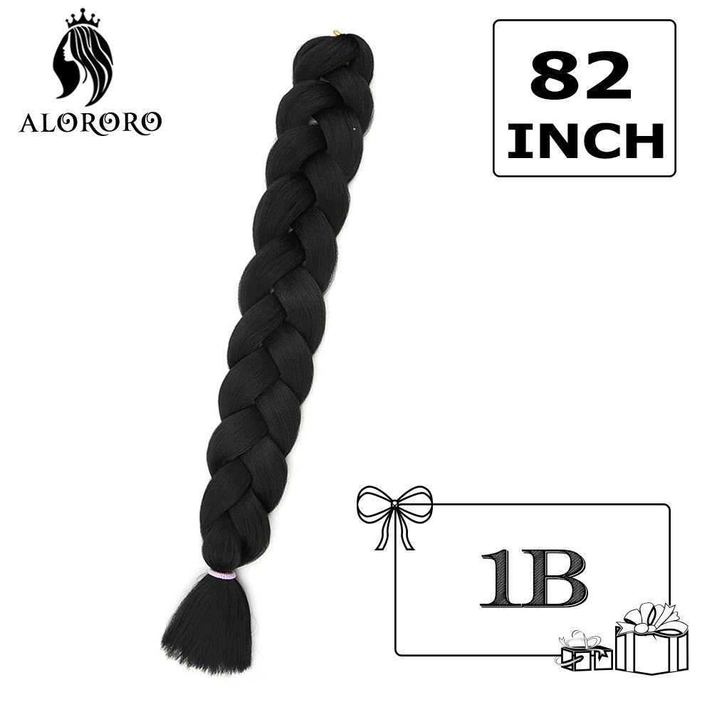 Alororo Synthetic Jumbo Braid Hair 82 Inch African Fake Hair High Temperature Fiber Puple Red Braiding Hair Extensions for Women