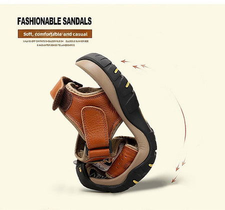 2025 Man's shoes Genuine Leather Men Sandals Summer Men's Shoes Outdoor Water Shoes Leather Sandals For Men men summer sandals