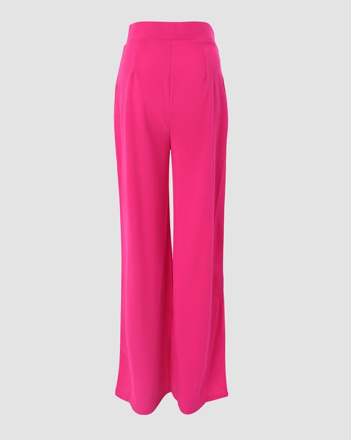 Elegant High Waist Wide Leg Bootcut Pants 2023 Summer European & American Fashion Simple Women's Flared Trousers