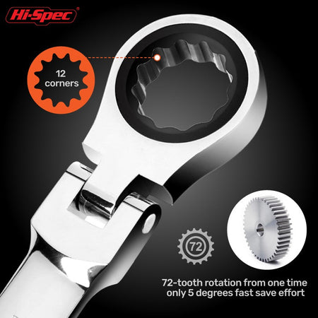 Hi-Spec Adjustable Torque Ratchet Socket Wrench Set Universal Wrench For Bicycle And Motorcycle Repairs Mechanical Tools Kit