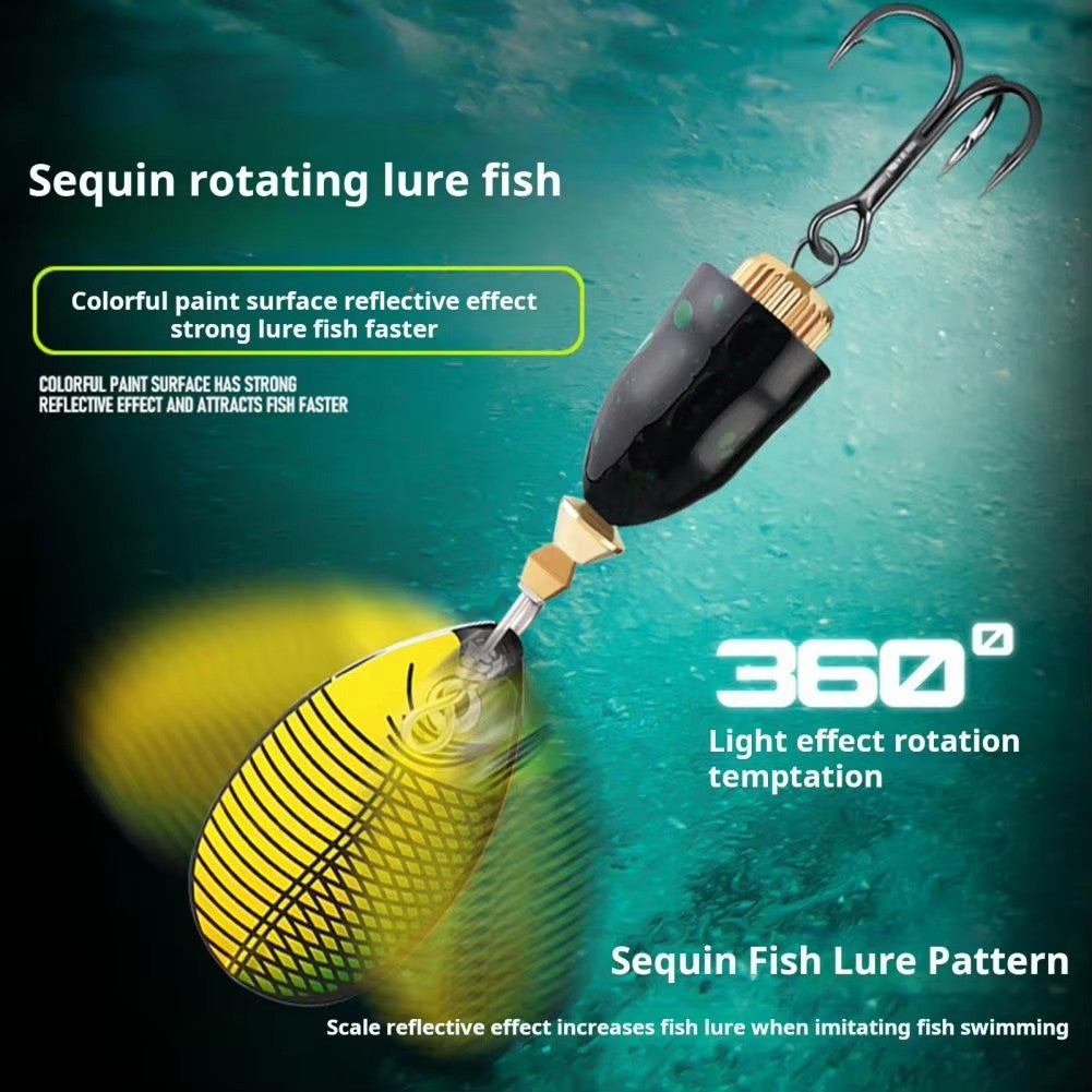Metal laser rotating composite glitter noise lure bait, fake bait, lure bait, fishing gear swing artificial bait, hard bait