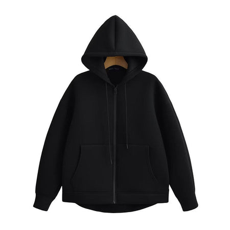 Women's Jackets With Hood Big Pocket Zipper Women Top Long Sleeve Women's Coat Loose Outerwear Winter Coats Black Jacket