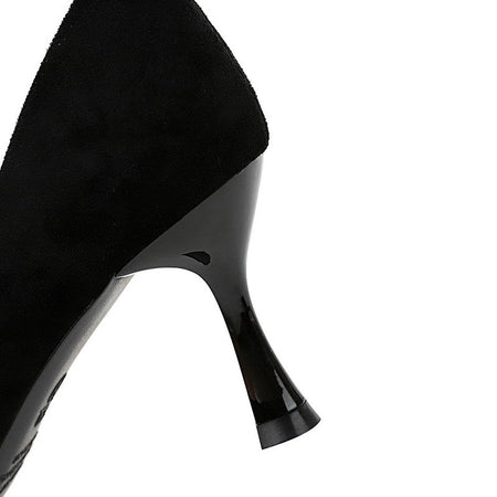Autumn Simple Elegant 10cm 7cm High Heels Stiletto Womens Shoes Pointed Black Etiquette Professional Single Shoes Wedding Shoes