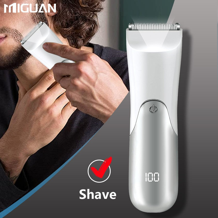 Men's body trimmer, electric shaver, electric inguinal and hair trimmer, ceramic blade male hygiene shaver trimmer