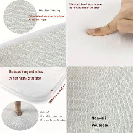 VIKAMA Bathroom Rug- Flannel Soft Toilet Door Mat - Bathroom Entrance Floor Mat - Bathroom Sink Area Carpet Home Decoration