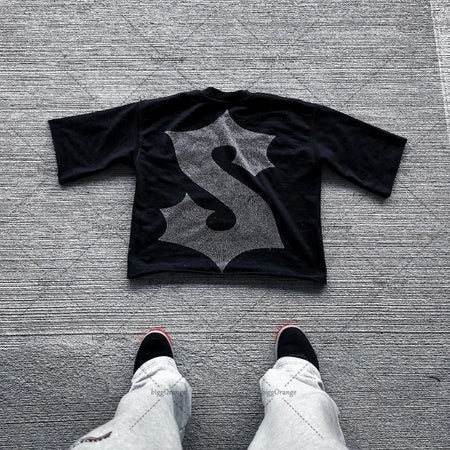 American Hip-hop Anime Print Oversized T-shirt Men Retro Trendy Streetwear Top Pure Cotton Round Neck Casual Loose Short Sleeves