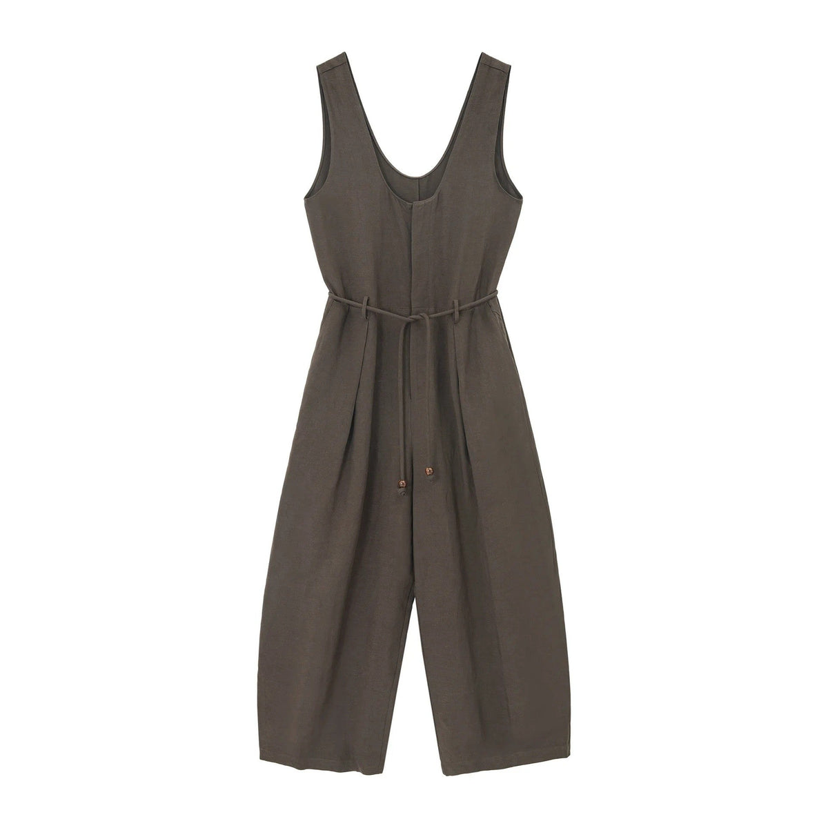 Colne U-Neck Linen Blend Vest And Knife Pleat One-Piece Pants Women's Fashion Design Sensation Tianli Material Long Pants
