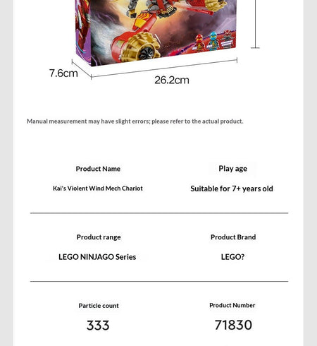 LEGO 71830 Kai's Storm Mech Tank Phantom Ninja Series Toys Children's Building Blocks for Birthday and Christmas Gifts
