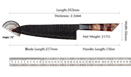 Kitchen Knife Set 1-6PC Damascus 3-layer cladding Steel knives Kitchen Accessories Professional Chef knives Cooking Tools