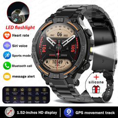 2025 New Military Outdoor Smart Watch GPS 1.52" Ultra HD Display Bluetooth Call Heart Rate IP69K Waterproof AI Smartwatch Men