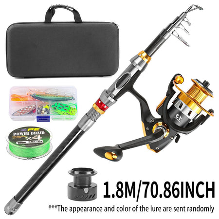 Carbon Luya Rod Retractable Portable Travel Fishing Tackle Set Throwing Rod Far Throwing Sea Fishing Rod
