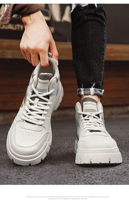 Men's autumn casual high-top sneakers, men's walking sneakers, outdoor sneakers, men's sports shoes, soft-soled walking shoes