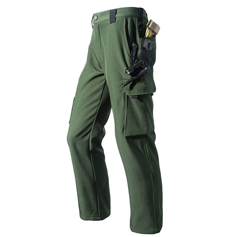 Men's Winter Autumn Fleece Softshell Pants Tactical Military Combat Cargo Trousers Hiking Camping Climbing Casual Sportwears