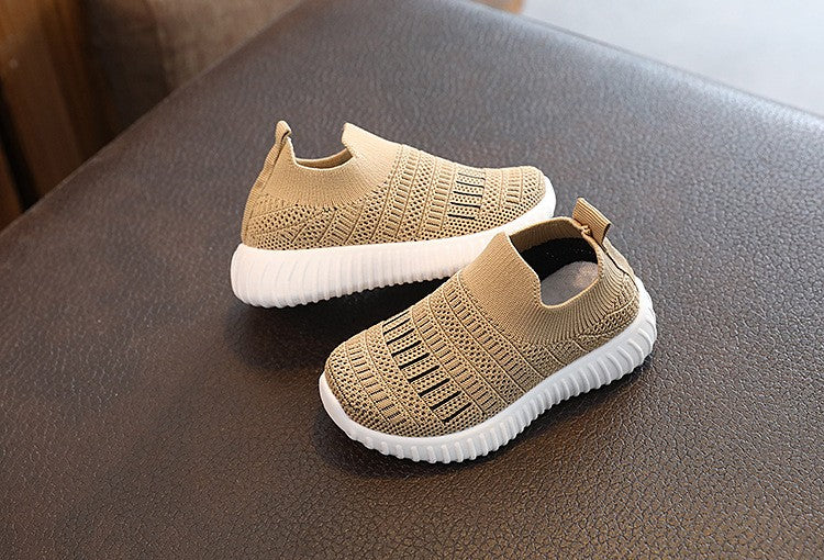 Size 20-31 Children Shoes Spring Autumn Kids Sneakers Soft Breathable Mesh Boys Slip-on Shoes Patchwork Color Girls Shoes