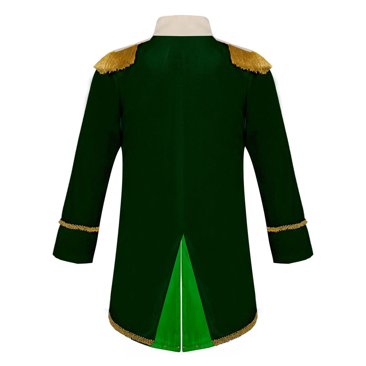 Little Boys Prince Cosplay Costume Long Sleeve Gold Fringe Braiding Velvet Tuxedo Tailcoat Royal Court Cosplay Jacket Dress Up