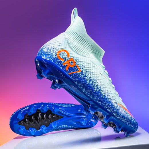 Men Soccer Shoes Football Boots Ultra-light Non-slip Long Spikes Outdoor Professional Cleats Grass Sports Shoes Match Sneakers