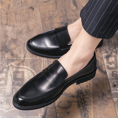 High Quality Casual Business Shoes Men Leather Loafers Classic Men's Dress Shoes Formal Office Leather Brogues Shoes Male