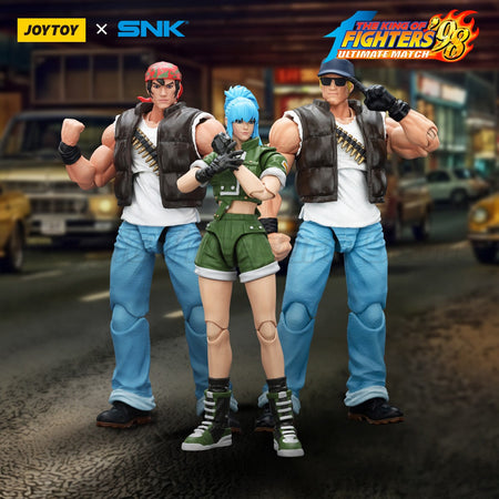 ?MT?JOYTOY 1/18 Action Figure SNK KOF'98UM Ikari Warriors Team Ralf Jones Clark Still Leona Heidern Toy Model Gift