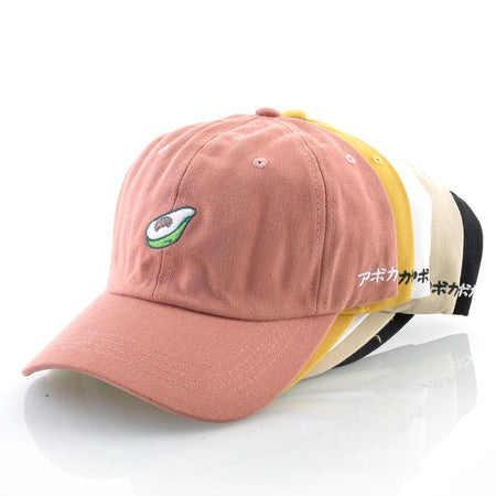 Fashion Baseball Cap With Avocado Embroidery Unisex Baseball Hats For Men Women Four Seasons Snapback Golf Dad Hats Cotton Bones