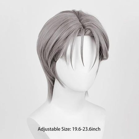Unisex Short Blonde Wig for Cosplay Costumes Synthetic Fiber Wig with Bangs Halloween Party Anime Wig