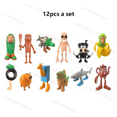 Italian Brainrot Tung Sahur Figure Toy Tralalero Tralala Figures Bombardino Crocodilo Shimpanzini Bananini Model Decor Doll Gift