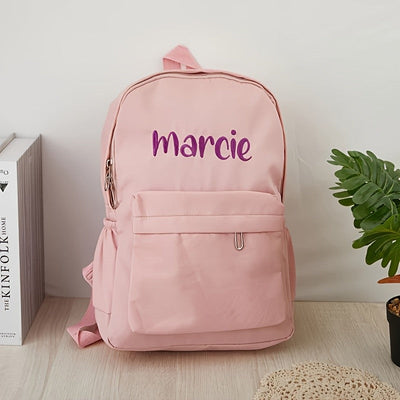 Customized Name Personalized Nylon Backpack Lightweight Practical Bag, Ideal Gift for School Season Daily Use Outdoor Activities