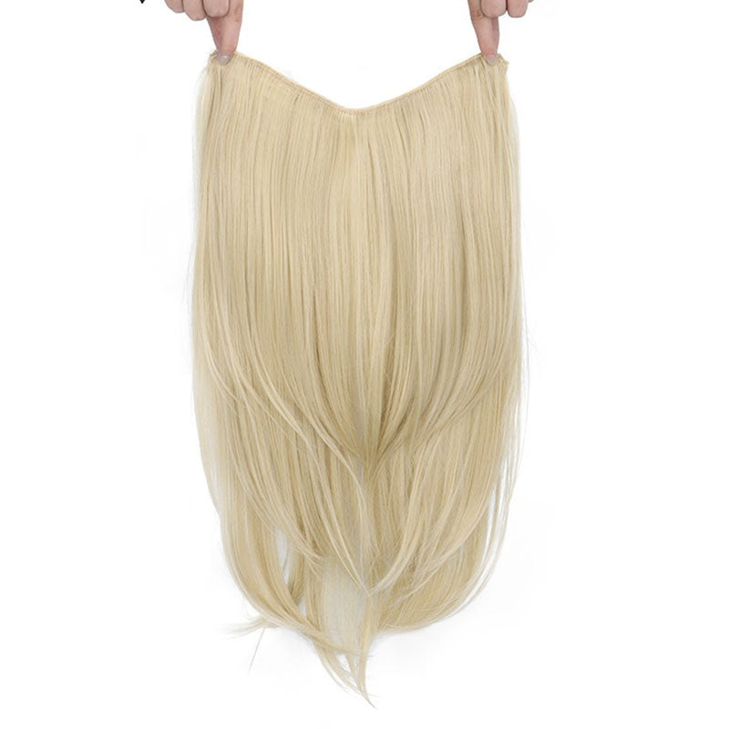 22Inch Synthetic V-Shape Long Straight Hair Extension Layered Hairpiece Natural Invisible Everyday Wear for Women Daily Party