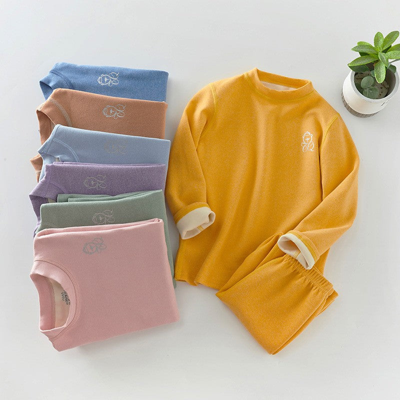 Kids Pajama Sets Autumn Winter Thermal Underwear Suit Girls Boys Cotton Outfits 3-14 Years Teens Clothes No Trace Warm Sleepwear