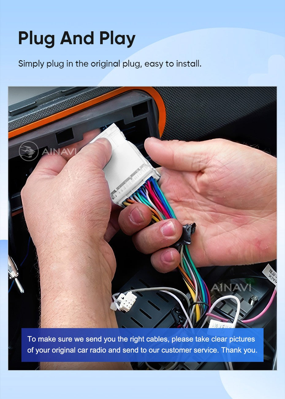 Ainavi 13.1 Inch Universal For Toyota Volkswagen Honda Kia Jeep Peugeot Fiat Nissan Car Radio Carplay Android Auto Multimedia