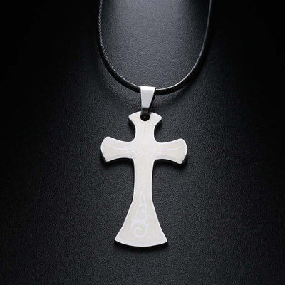 Christian Jesus Cross Pendant Necklaces Stainless Steel Never Fade Pendants Rope Chain Religious Necklace Drop Shipping Jewelry