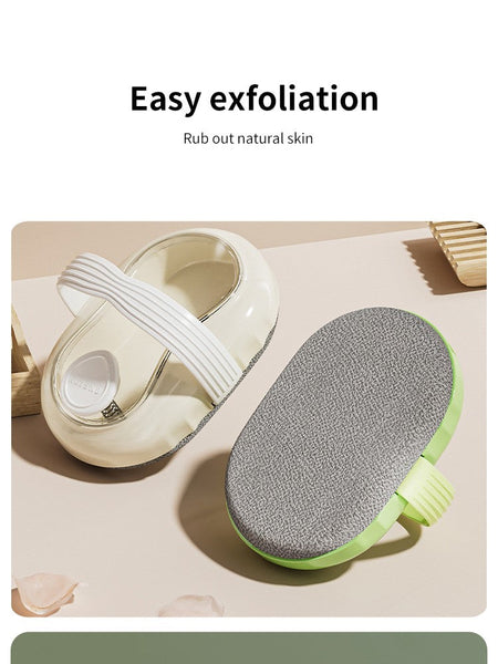 Long Handle Press Dispensing Bath Brush Soft Hair Scrub Mud Back Wiping Body Washing Tool