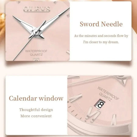 OLEVS 3668 Women Watch Luxury Original Waterproof Stainless Steel Quartz Watch Roman Automatic Date Women Watch Reloj Para Mujer
