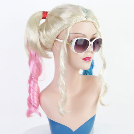 Movie Character Harley Quinn cosplay High Quality Synthetic Wig April Fool's Day Halloween Christmas