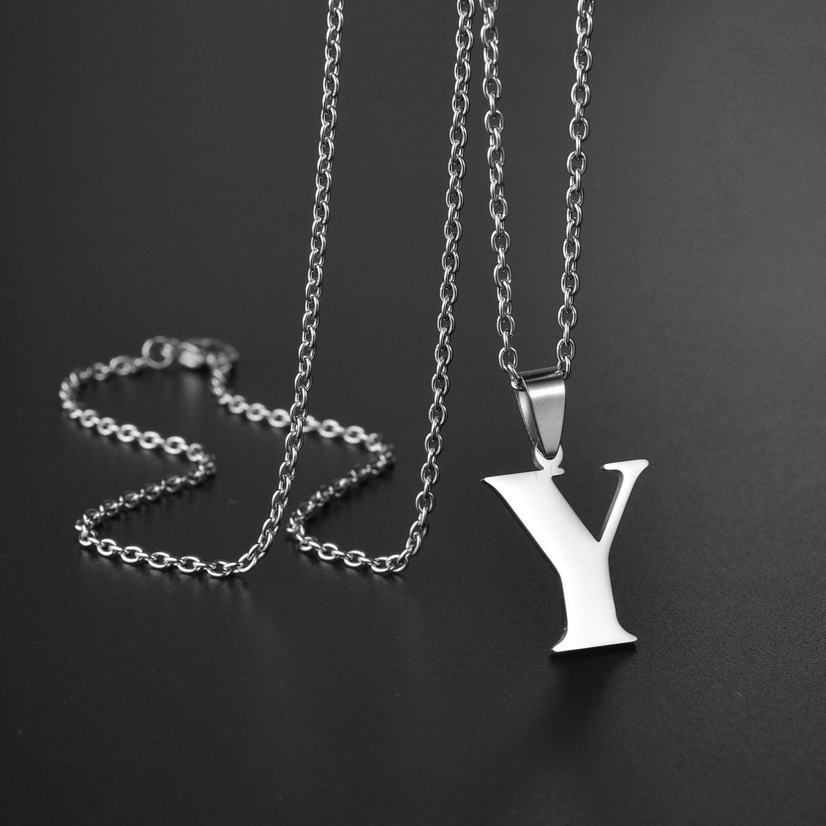 26 Alphabet Letters A-Z Name Pendant Stainless Steel Necklace Initial Minimalist Necklaces For Men Women Fashion Gifts Wholesale