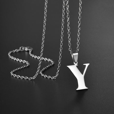 26 Alphabet Letters A-Z Name Pendant Stainless Steel Necklace Initial Minimalist Necklaces For Men Women Fashion Gifts Wholesale