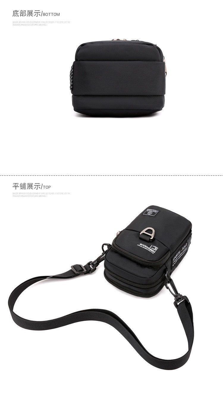 Fashion 3 Layers Men Small Shoulder Bag High Quality Durable Nylon Male Handbag Portable Messenger Bag Flap Mini Waist Bag