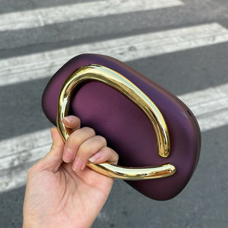 Brand Z Clutch Bag Metal Handle Design Luxury Evening Lipstick Bag Round Box Chain Bag Elegant Woman Shoulder Messenger Bags