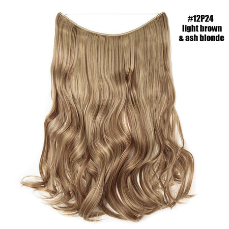BENEHAIR Synthetic Invisible Wire No Clips In Hair Extensions Secret Fish Line Hairpieces Hair Extensions Fake Hair For Women
