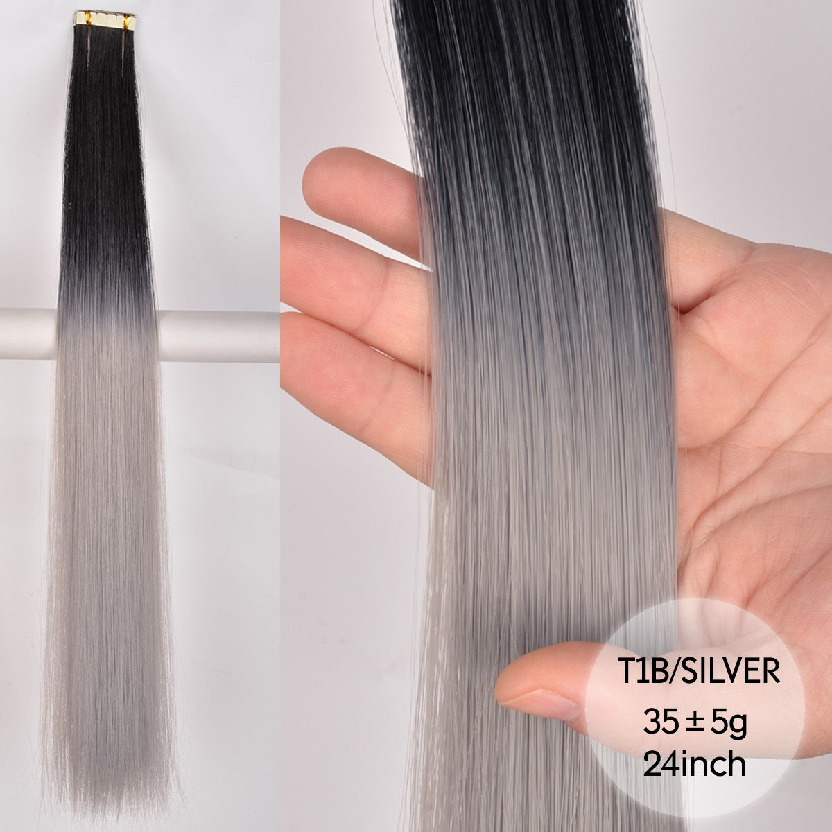 Synthetic Straight Tape In Hair Extensions 10pcs Natural Hair Extension 24inch For Women Invisible Double Sided Free Style