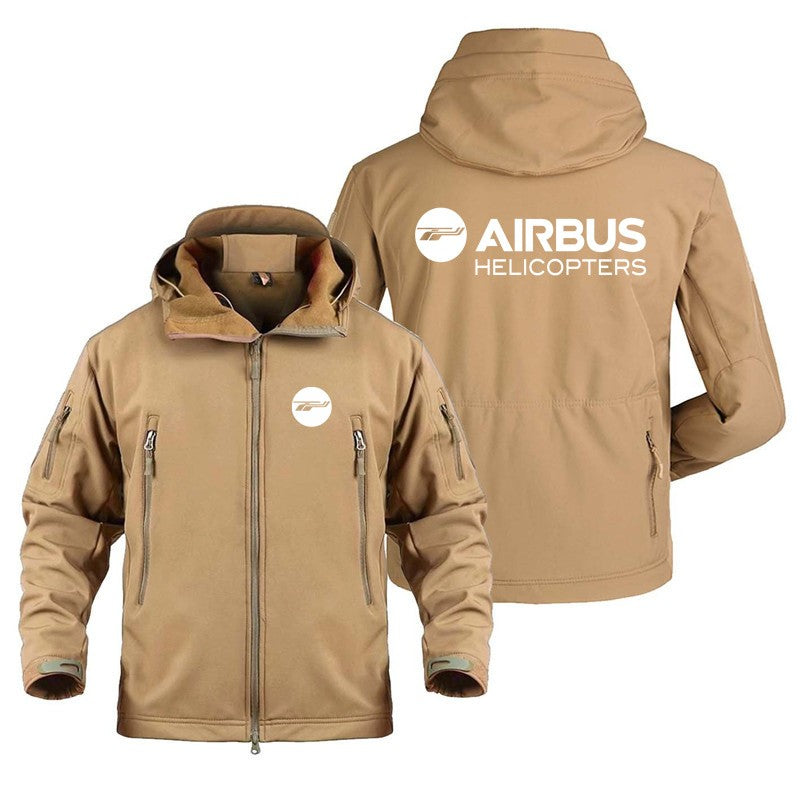 Men's Outdoor Flight Military Aviation Airbus Helicopter Pilots Aircraft SoftShell Tactical Shark Skin Fleece Warm Coats Jackets